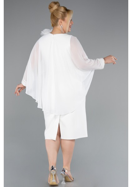 Kapri Kol Midi Şifon Büyük Beden Davet Elbisesi ABK2383 fiyatları