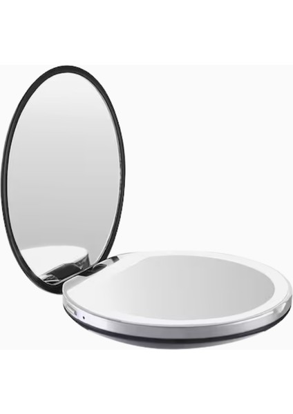 Aılorıa LED Işıklı Makyaj Cep Aynası, USB Şarjlı, 3 Parlaklık, 3 Kat Büyütme