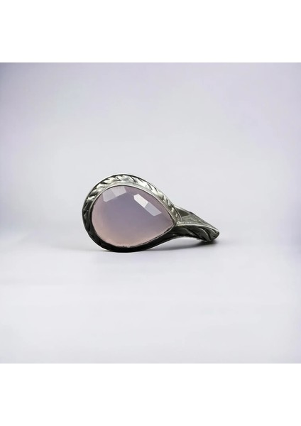 Pembe Kuvars Gümüş Yüzük (Aşk Taşı)