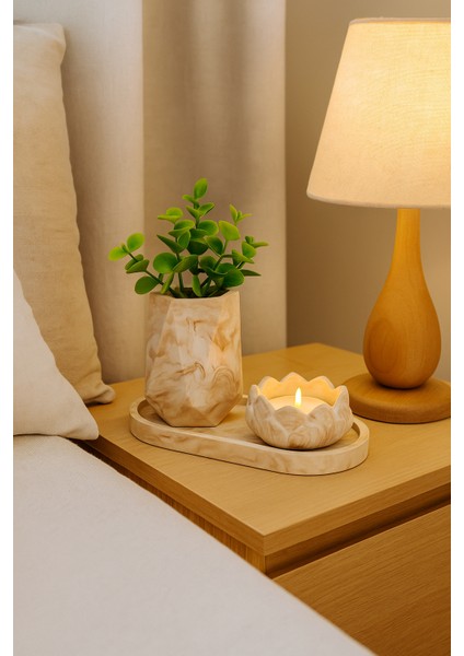 “Marble Touch” 3’lü Beton Dekor Set – Modern & Şık Tasarım