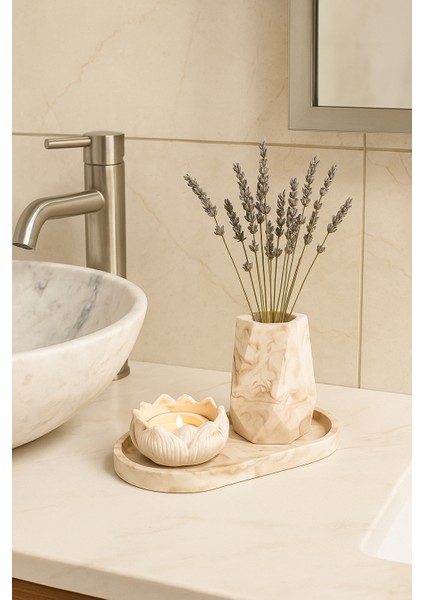 “Marble Touch” 3’lü Beton Dekor Set – Modern & Şık Tasarım