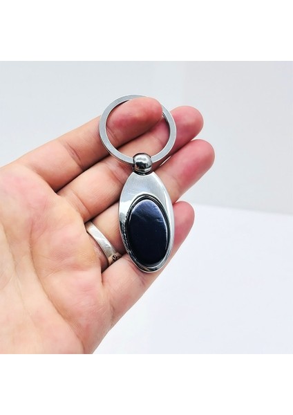Oval Model Sertifikalı Oltu Taşı Işçilikli Anahtarlık fiyatları