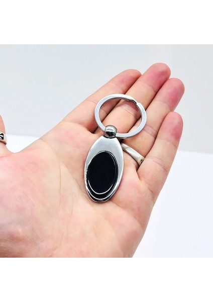 Oval Model Sertifikalı Oltu Taşı Işçilikli Anahtarlık fırsatları