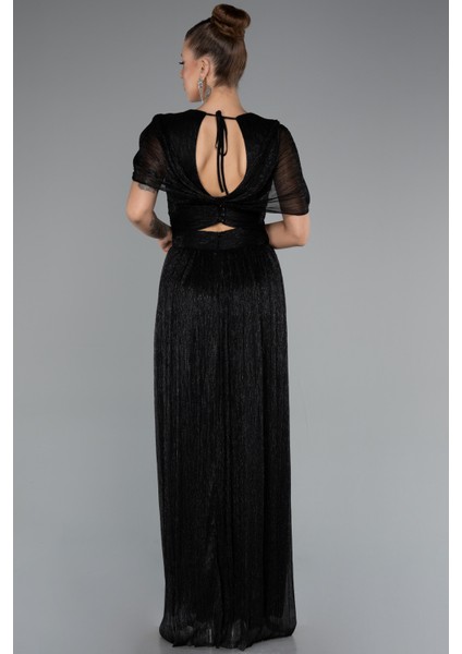 Kısa Kol Bacak Dekolteli Uzun Simli Abiye ABU5098 fiyatları