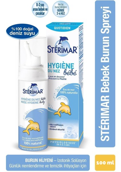 Sterimar Burun Spreyi Nose Hygiene Bebe 100 ml 2 Adet fiyatları