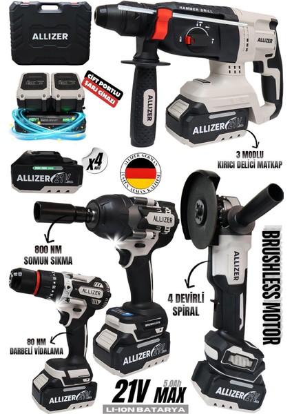 Pro 4’lü Set 800 Nm’li Gri Model