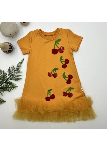 Renkli Payet Detaylı Fırfırlı Kız Çocuk Elbisesi modelleri