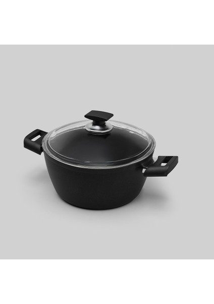 Optima Ares Titanyum Derin Tencere 24 cm Siyah