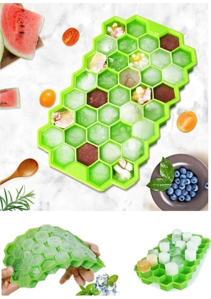 37 Bölmeli Silikon Petek Buz Kalıbı Buzluk