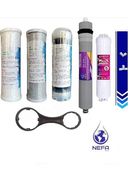 Ihlas Aura Cebilion Uyumlu 5 Aşamalı Filtre Seti , Anahtar ve Dirsek Hediyeli