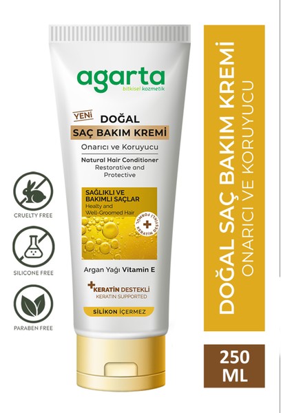 Doğal Güçlü Saç Güzelleştirici Bakım Kremi 250 Ml