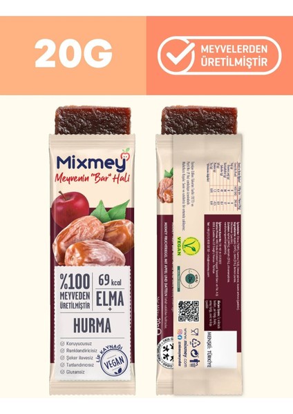 İncir Hurma Karma Meyve Barı 24 Adet | Sağlıklı Atıştırmalıklar – Vegan, Glutensiz, Koruyucusuz (20GR X 24 ADET) fiyatları