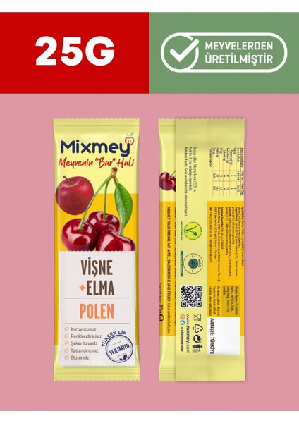 Bee Polen Vişne Meyve Barı 12 Adet | Sağlıklı Atıştırmalıklar – Glutensiz Koruyucusuz 25gr X 12 Adet fiyatları