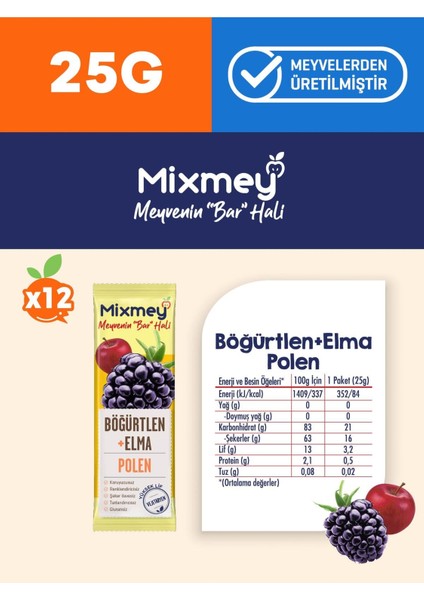 Bee Polen Böğürtlen Meyve Barı 12 Adet | Sağlıklı Atıştırmalıklar – Glutensiz (25GR X 12 ADET) modelleri
