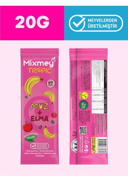 Tropik Sever Meyve Barı 24 Adet | Sağlıklı Atıştırmalıklar – Vegan, Glutensiz (20GR X 24 ADET) fiyatları