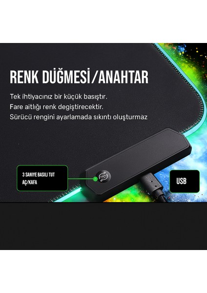 Rgb Gamıng Yumuşak Dokulu Işıklı Mousepad 30*80 cm fırsatları