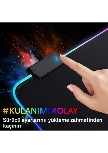 Rgb Gamıng Yumuşak Dokulu Işıklı Mousepad 30*80 cm