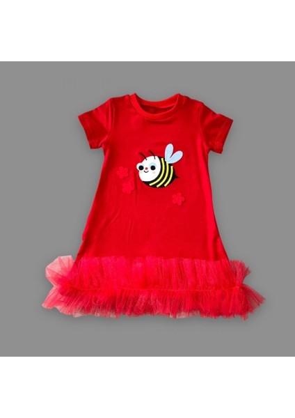 Fırfırlı Kırmızı Çocuk Elbisesi fiyatları