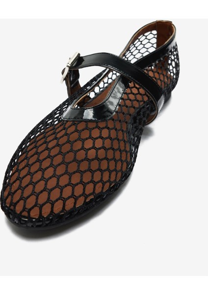 Siyah Rugan File Detaylı Bantlı Kadın Babet fiyatları