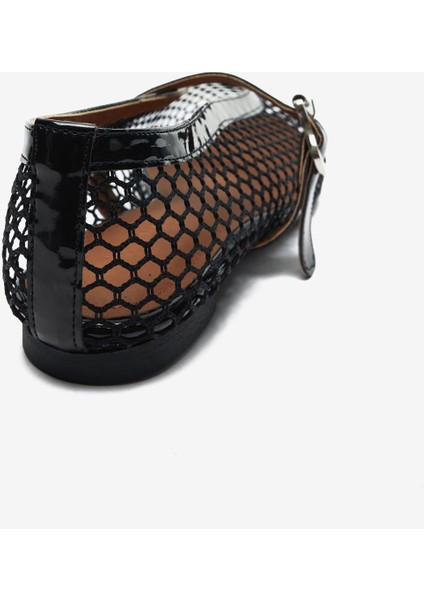 Siyah Rugan File Detaylı Bantlı Kadın Babet modelleri