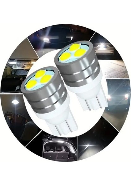 ( 2 x Adet ) 1 Takım Alumınum LED T10 Dipsiz Ampul Beyaz (Aliminyum Isı Emici)
