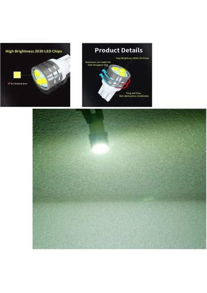 ( 2 x Adet ) 1 Takım Alumınum LED T10 Dipsiz Ampul Beyaz (Aliminyum Isı Emici) fiyatları