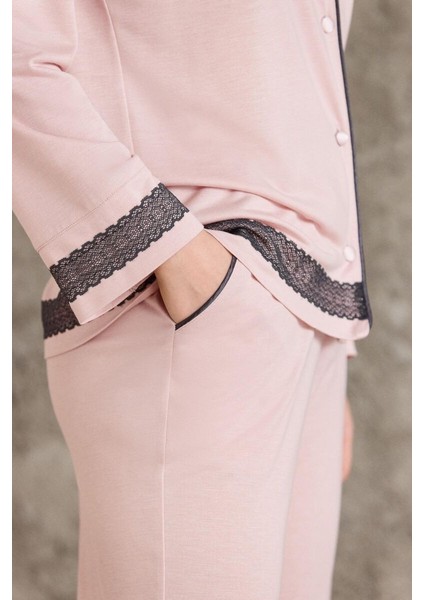Pudra Penye Kadın Pijama Takımı 2200 modelleri