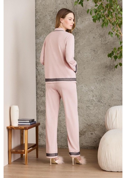 Pudra Penye Kadın Pijama Takımı 2200 fırsatları
