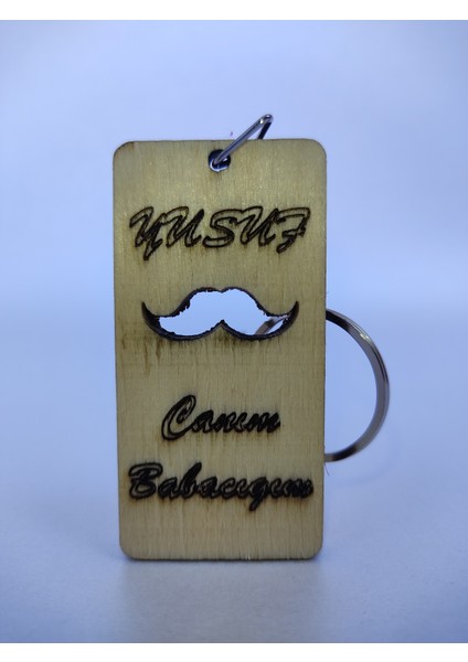 Kişiye Özel “canım Babacığım” Yazılı Ahşap Anahtarlık – Bıyık Detaylı Lazer Kesim – Kavak Kontraplak fiyatları