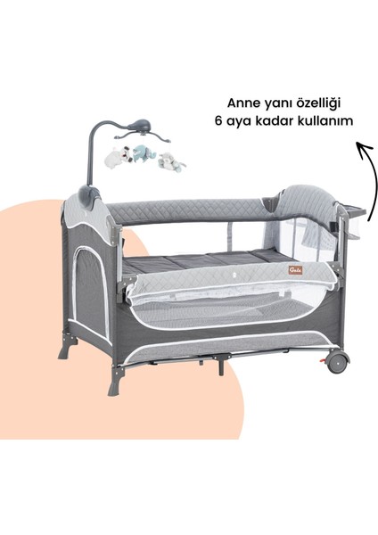 Atlas Plus Anne Yanı Sallanır Cibinlikli Dönenceli Oyun Parkı Park Yatak 70X110 cm + Yataklı fırsatları