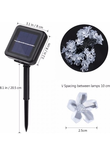 Solar 30 Ledli Çiçekli Günışığı Bahçe Aydınlatma Dekorasyon Güneş Enerjili indirimleri