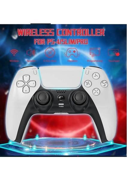 P4 Plus Bluetooth Titreşimli Ps4/ps5 Uyumlu Pc Telefon Joystick Kablosuz Oyun Kolu