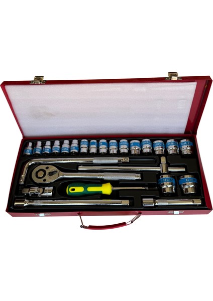 25 Parça 1/2" Cırcır Lokma Anahtar Seti