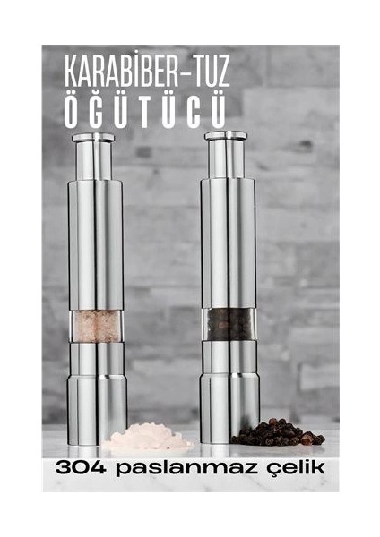 Bfs 2'li Karabiber Tuz Öğütücü Profesyonel 304 Paslanmaz Çelik Manuel Baharat Değirmeni