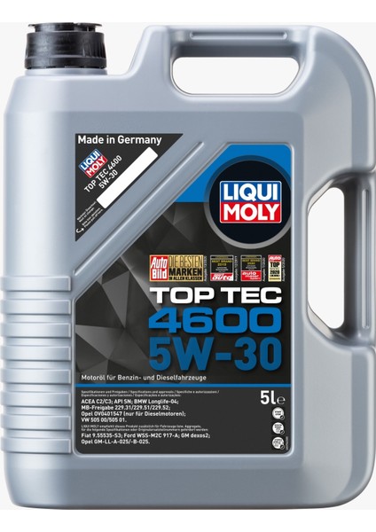 Top Tec 4600 5W-30 5 Litre Motor Yağı (Üretim Yılı: 2024)
