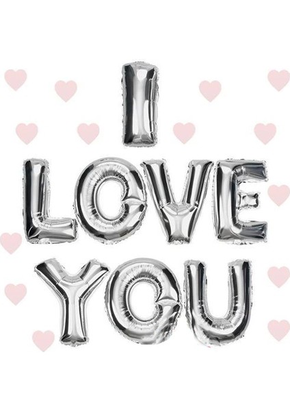 Bfs Nessiworld ı Love You Folyo Balon Gümüş Renk 35 cm