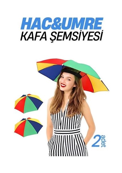 Hac Umre Kafa Şemsiyesi Güneş Koruma Şemsiyesi 2 Adet