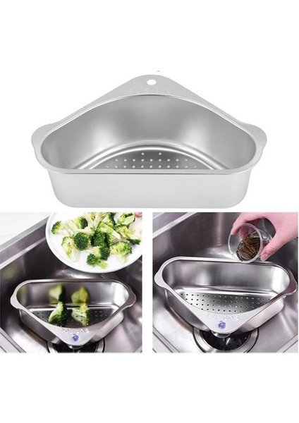 Bfs Inox Lavabo Köşe Süzgeci Organizer 304 Paslanmaz Çelik