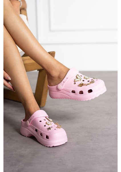 Eva Tabanlı Taşlı Kadın Terlik Yüksek Tabanı Hastane Plaj Deniz Havuz ve Günlük Kullanım