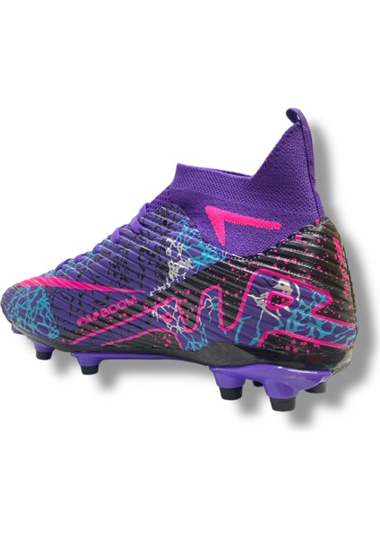 Yeni Model Çoraplı Krampon Siyah Mor Fuşya Desenli fırsatları