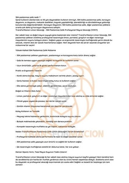 Bfs Limon Sıkacağı 304 Paslanmaz Çelik Meyve Sıkacağı Profesyonel