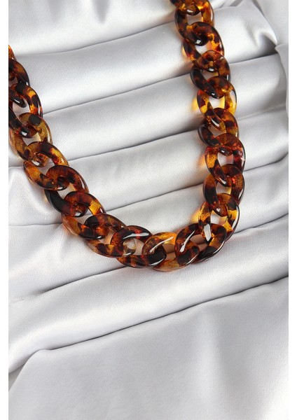 Bfs Leopar Desenli Mika Kalın Zincir Kadın Kolye fiyatları