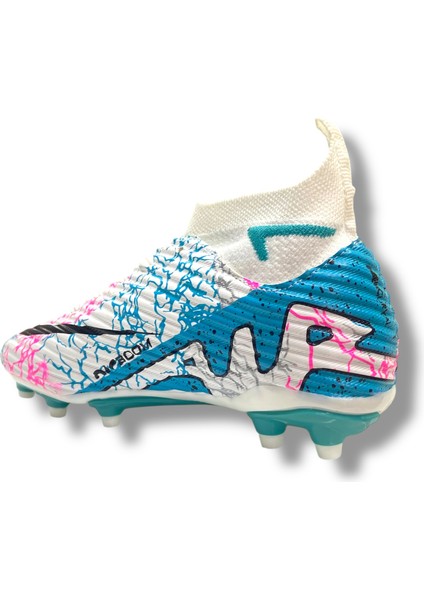 Çocuk Yeni Model Çoraplı Krampon Beyaz Turkuaz Desenli fırsatları