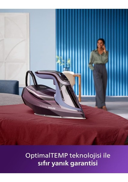 Sıfır Yanık Riski 3000W Yüksek Güç Akıllı Buhar Özelliğine Sahip 8000 Serisi Buharlı Ütü DTS8040+TÜY&HAV Temizleyici modelleri
