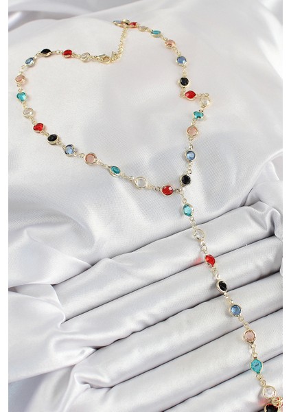 Bfs Pirinç Asorti Model Gold Renk Zirkon Taşlı Y Kolye fiyatları