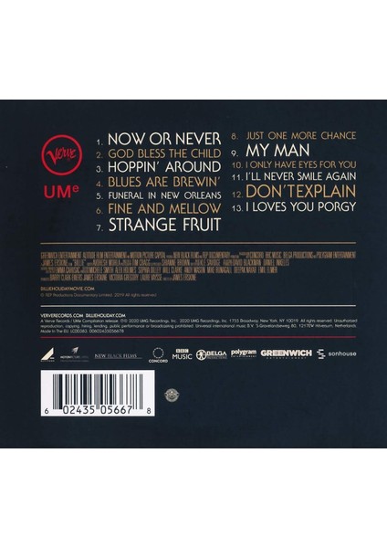 Billie Holiday - Billie (Soundtrack) - CD modelleri