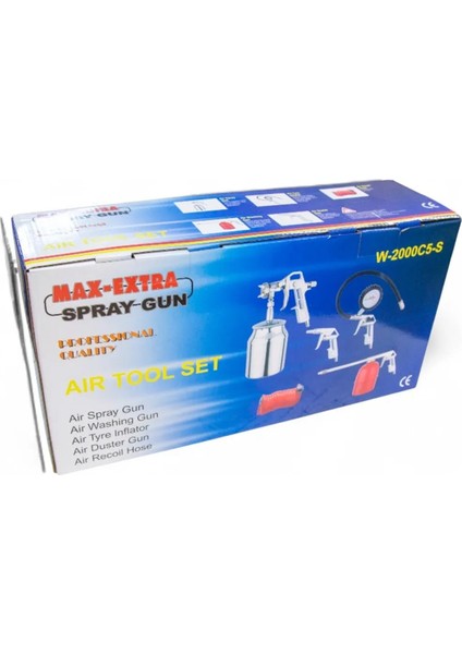 5 Li Kompresör Seti 5 Parça Hava Tabancalı Hortumlu modelleri