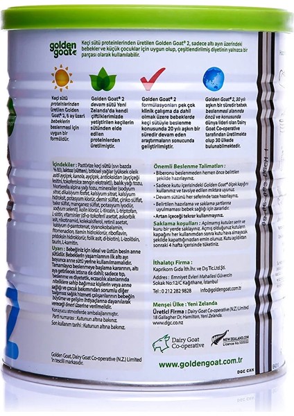 Bfs Golden Goat 2 Keçi Sütlü Devam Sütü 6-12 Ay 400 gr indirimleri