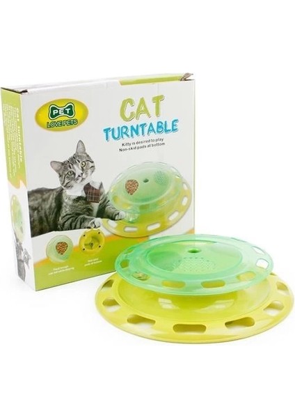 Bfs Döner Tablalı Kedi Yemek Yeme Kabı Eğlenceli Kedi Yemek Tabağı