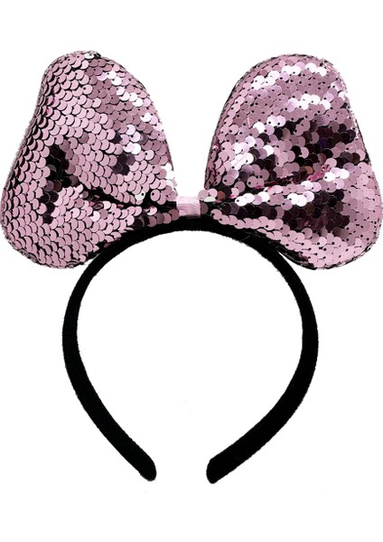 Bfs Renk Değiştiren Pullu Payetli Fiyonk Parti Tacı Pembe Gümüş Renk 20X16 cm fiyatları